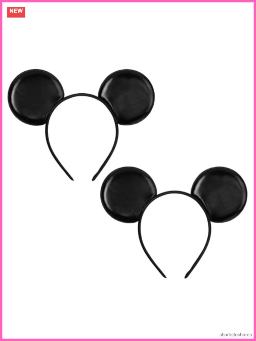 2-Pack Mouse Ears Headbands Foil Spandex Unisex DIY Costume Accessory
